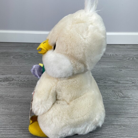 Vintage 1994 Chick Cuddle Wit Easter Duck Plush Tulip Flower Stuffed Animal NEW - Picture 6 of 11
